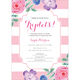 Pink Vintage Flower Triplets Shower Invitations Image 4 of 5